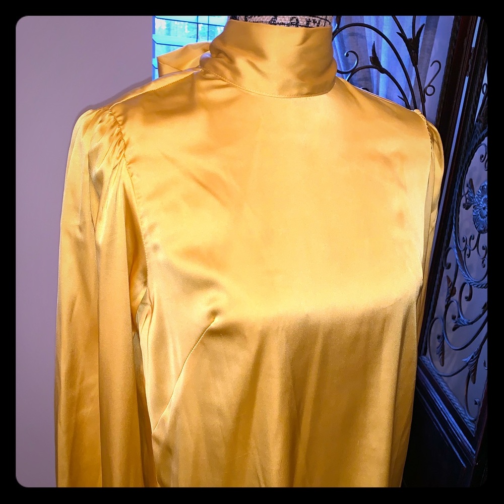 Silky high neck blouse